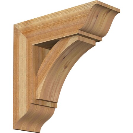 Ekena Millwork Thorton Traditional Rough Sawn Bracket w/ Offset Brace, Western Red Cedar, 8"W x 24"D x 24"H BKT0806X24X24THR01RWR